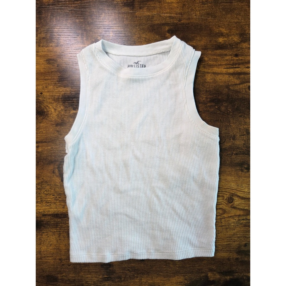 Hollister Must-Have Collection White Waffle Knit Tank Top Sleeveless Small